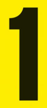 Startnummer 1 gelb/schwarz 160 x 70mm